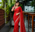 Red Color HandWork And Sequence Work Satin Saree