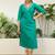 Rama color silk blend embroidery long kurta