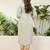 Grey color silk blend embroidery long kurta