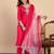 Pink color stylish silk blend embroidered graceful partywear dress