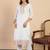 Off white color stylish silk blend embroidered graceful partywear dress