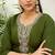 Mahendi color silk blend embroidery long kurta