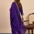 Purple color stylish silk blend embroidered graceful partywear dress