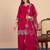 Pink color stylish silk blend embroidered graceful partywear dress