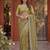 olive embroidered satin saree