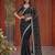 black embroidered satin saree