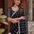 black embroidered satin saree
