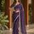 blue embroidered satin saree