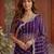 blue embroidered satin saree
