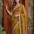 mustard embroidered satin saree