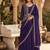 Purple Color Embrodery Zari And Sequence Work Georgette Saree