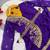 Purple Color Embrodery Zari And Sequence Work Georgette Saree