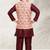 Cream banarasi silk kurta jacket set for boys