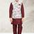 Off whte banarasi silk kurta jacket set for boys