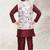 Off whte banarasi silk kurta jacket set for boys