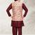 Cream banarasi silk kurta jacket set for boys