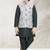 Pista green banarasi silk kurta jacket set for boys