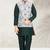 Pista green banarasi silk kurta jacket set for boys