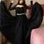 Black embroidery faux georgette  anarkali suit