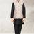 Pink banarasi silk kurta jacket set for boys