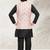 Pink banarasi silk kurta jacket set for boys