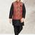 Maroon banarasi silk kurta jacket set for boys