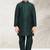Green art banarasi silk kurta pajama for boys