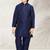 Blue art banarasi silk kurta pajama for boys