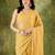yellow silk blend pre draped graceful partywear saree
