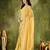 yellow silk blend pre draped graceful partywear saree