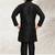 Black  art banarasi silk kurta pajama for boys