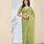 green silk blend ready made graceful partywear saree