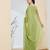 green silk blend ready made graceful partywear saree
