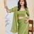 green silk blend ready made graceful partywear saree