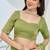 green silk blend ready made graceful partywear saree