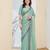 turquoise silk blend ready to wear graceful partywear saree