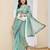turquoise silk blend ready to wear graceful partywear saree