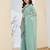 turquoise silk blend ready to wear graceful partywear saree