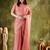 peach silk blend pre draped graceful partywear saree