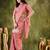 peach silk blend pre draped graceful partywear saree