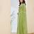 green silk blend ready made graceful partywear saree