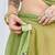 green silk blend ready made graceful partywear saree