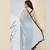 sky blue silk blend pre-stitched graceful partywear saree