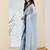 sky blue silk blend ready to wear graceful partywear saree