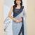 sky blue silk blend ready to wear graceful partywear saree