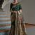 Green ethnic traditional banarasi silk blend paithani woven saree