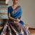Blue ethnic traditional banarasi silk blend paithani woven saree