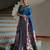Blue ethnic traditional banarasi silk blend paithani woven saree