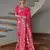 Pink ethnic traditional banarasi silk blend paithani woven saree