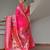 Pink ethnic traditional banarasi silk blend paithani woven saree